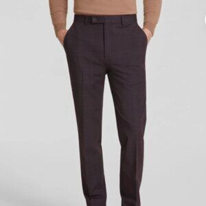 Calvin Klein Men's Slim-Fit Plaid Color Wine 40W x 32L NWT